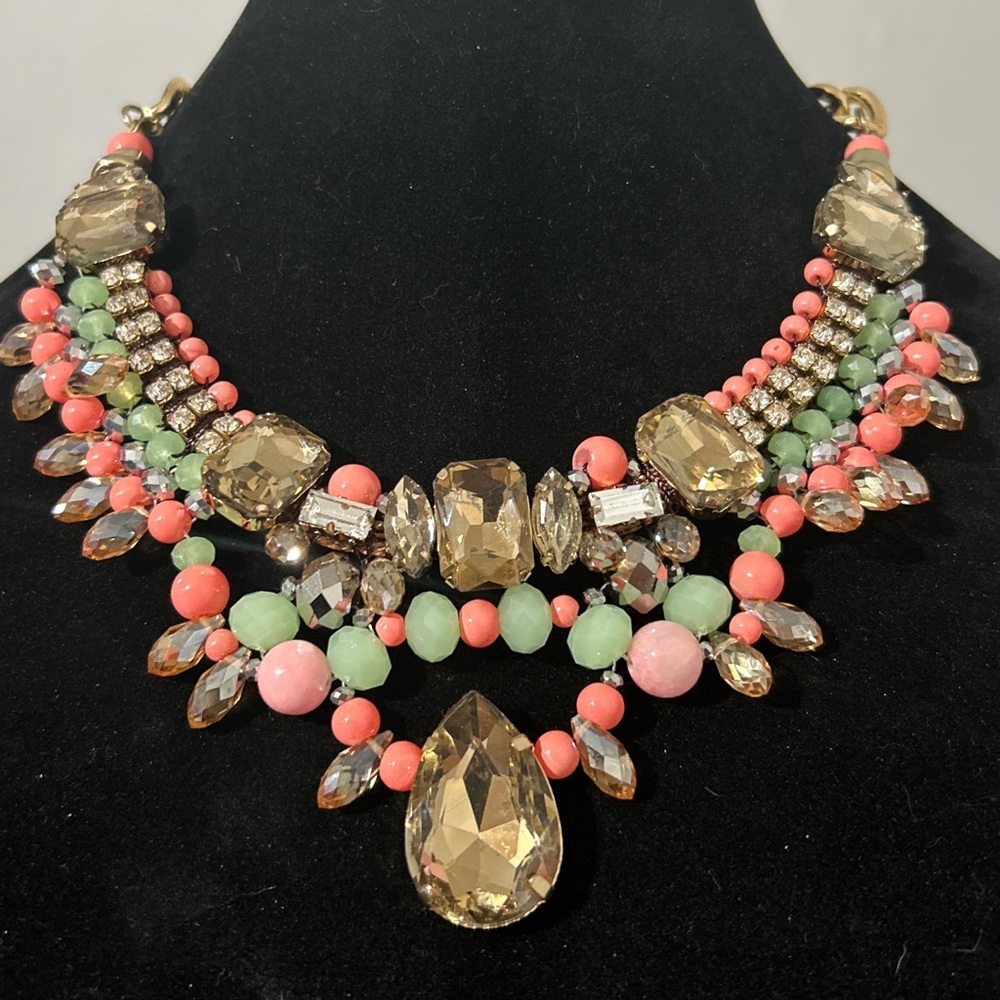 Elegant Multi-Color Statement Necklace